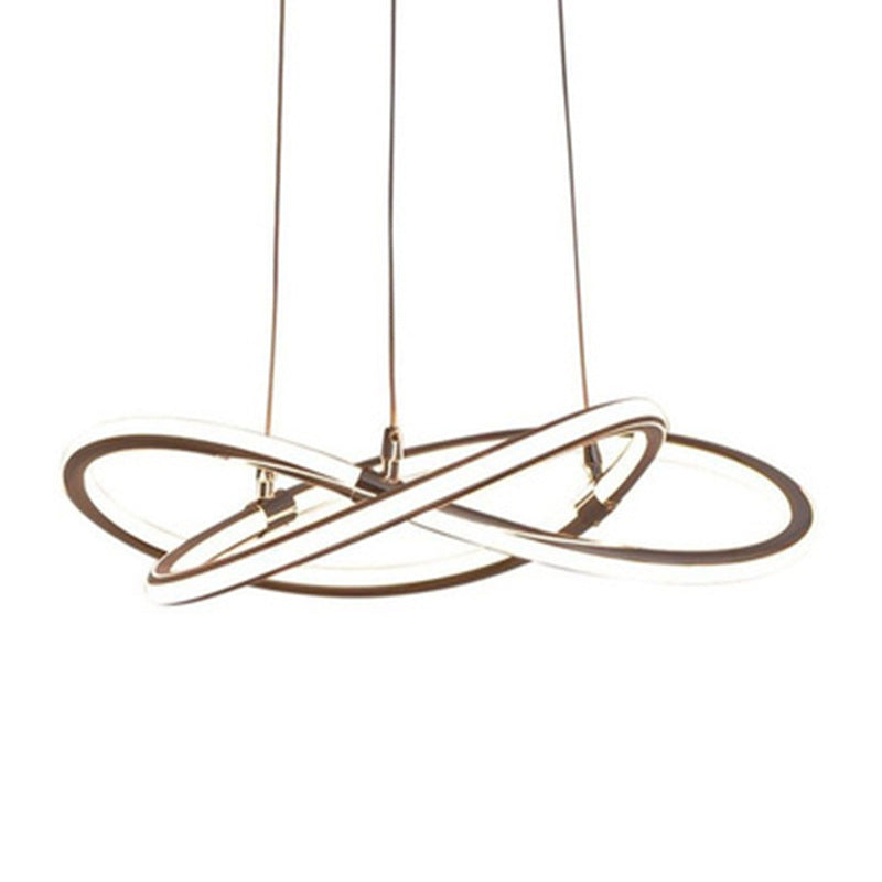 Modern Metal Strip Chandelier Pendant Light With Hanging Cord For Restaurants