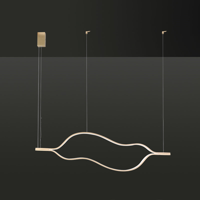 Waving Chandelier Pendant Light For Modern Living Room Décor Gold / 55