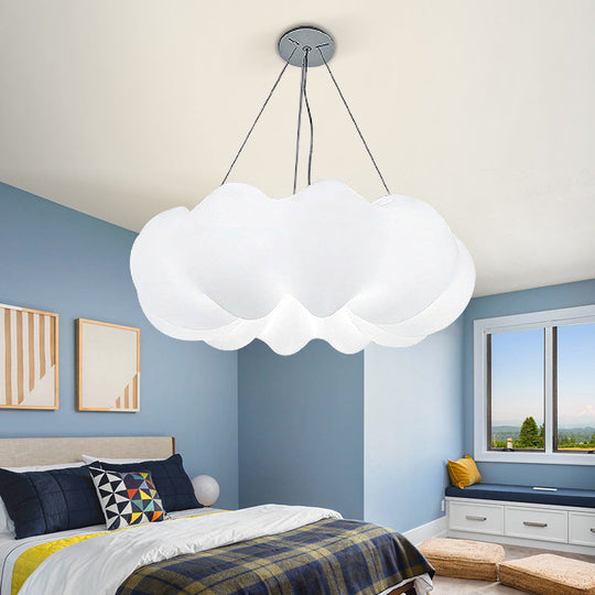 Minimalist Led Cloud Ceiling Light - White Suspension Lighting For Bedroom