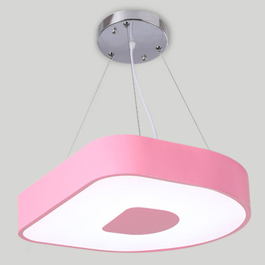 Contemporary Letter Led Pendant Ceiling Lamp - Metal Suspension Fixture Pink