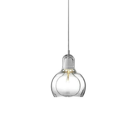Contemporary Gourd Glass Pendant Light Fixture for Lounge