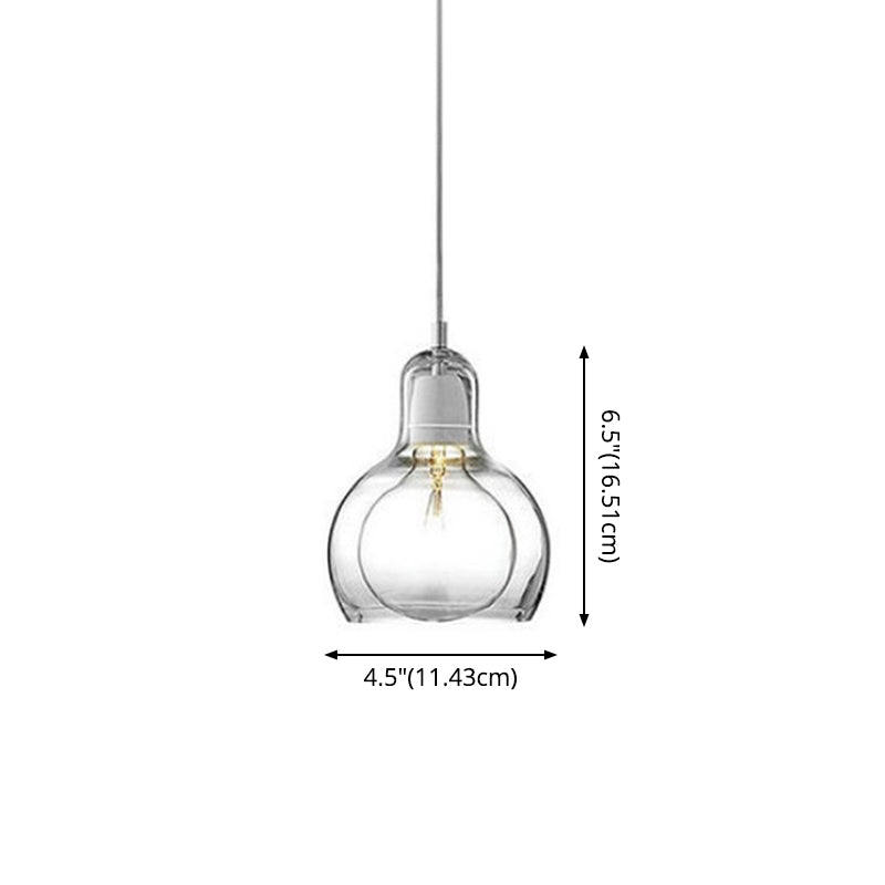 Contemporary Gourd Glass Pendant Light Fixture For Lounge