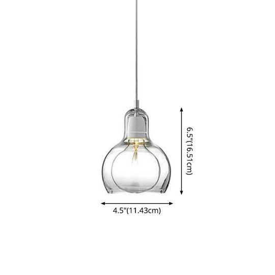 Contemporary Gourd Glass Pendant Light Fixture For Lounge