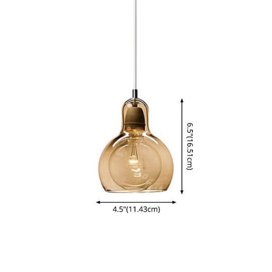 Contemporary Gourd Glass Pendant Light Fixture for Lounge