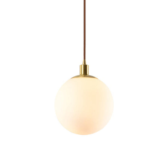 Contemporary Glass Pendant Light – Gold Spherical Design for Bedroom