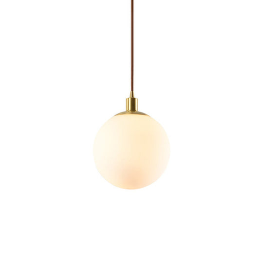 Contemporary Glass Pendant Light – Gold Spherical Design for Bedroom
