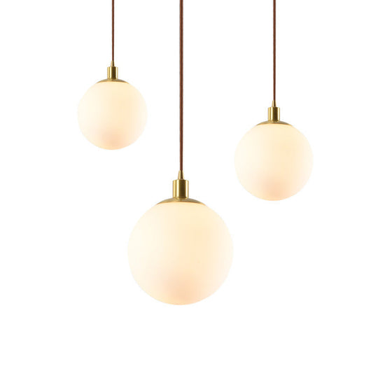 Contemporary Glass Pendant Light – Gold Spherical Design for Bedroom