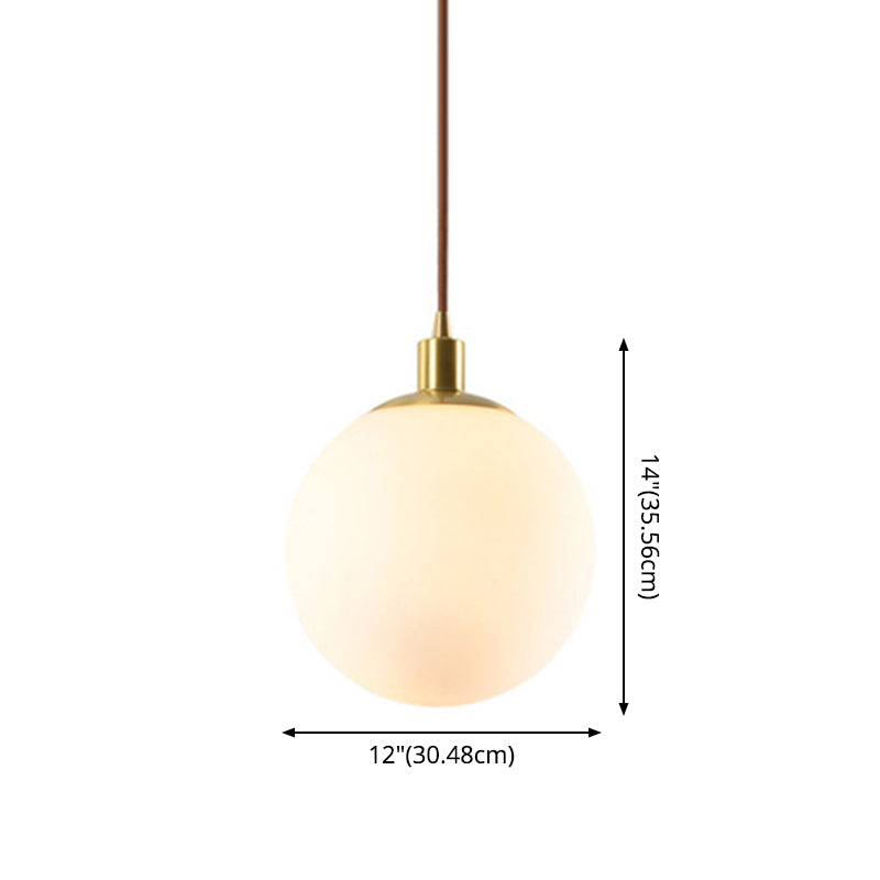 Contemporary Gold Pendant Light Fixture - Glass Spherical Hanging For Bedroom