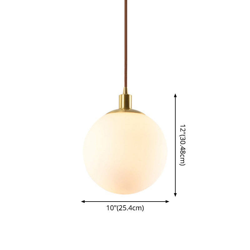 Contemporary Gold Pendant Light Fixture - Glass Spherical Hanging For Bedroom