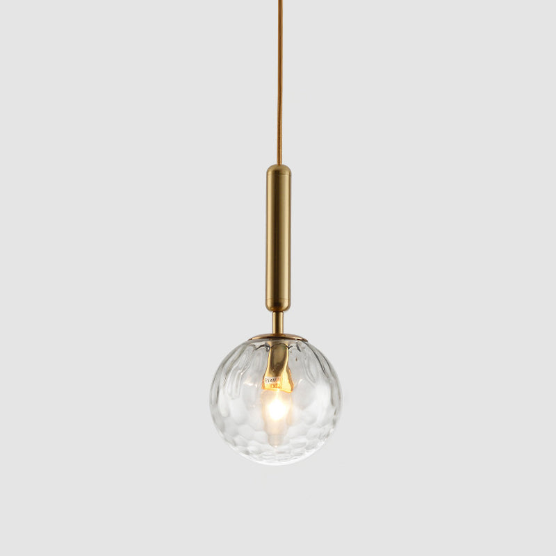 Contemporary Glass Pendant Light - Spherical Design For Lounge Gold / Clear