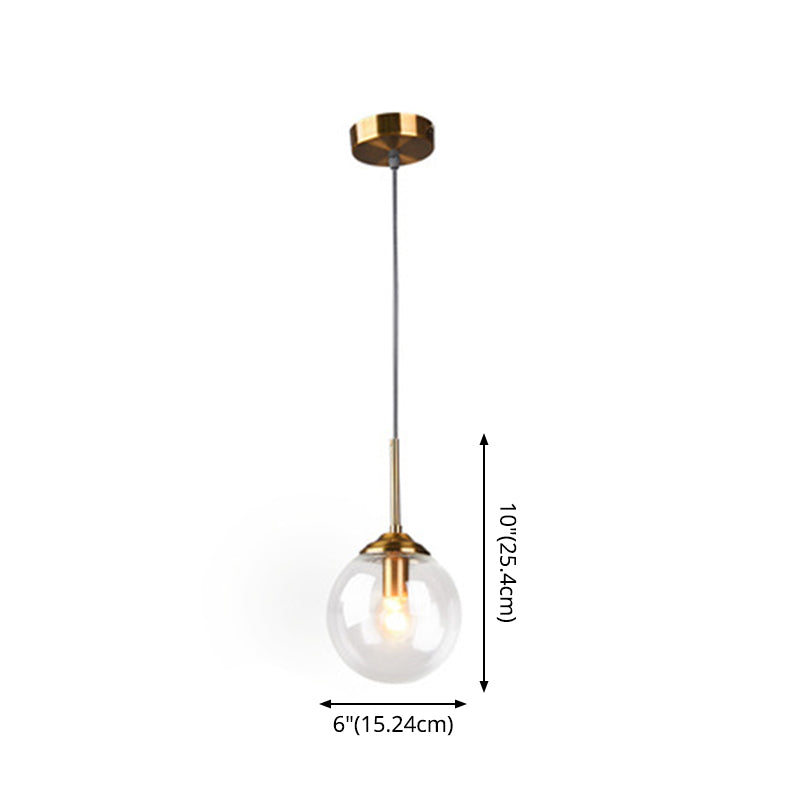 Modern Minimalist Glass Sphere Pendant Light Fixture For Indoor Ceiling