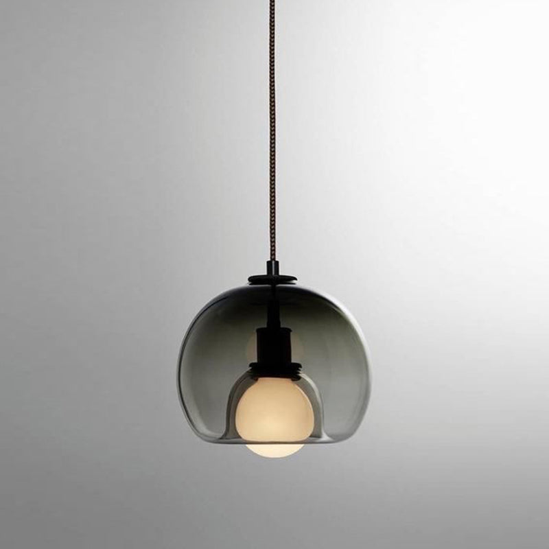Contemporary Minimalist Glass Globe Pendant Light - Indoor Hanging Lamp