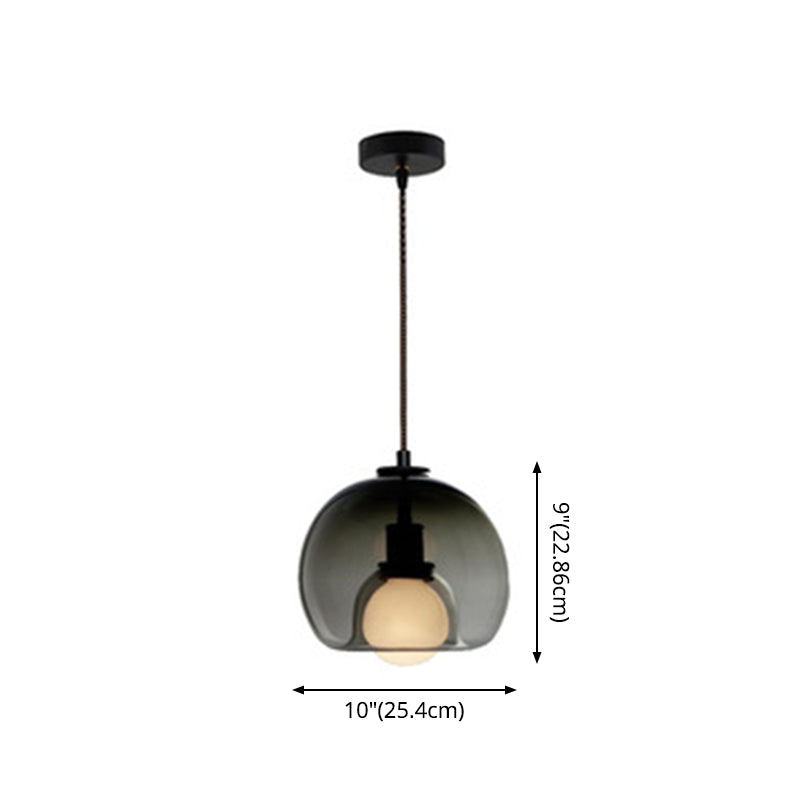 Contemporary Minimalist Glass Globe Pendant Light - Indoor Hanging Lamp
