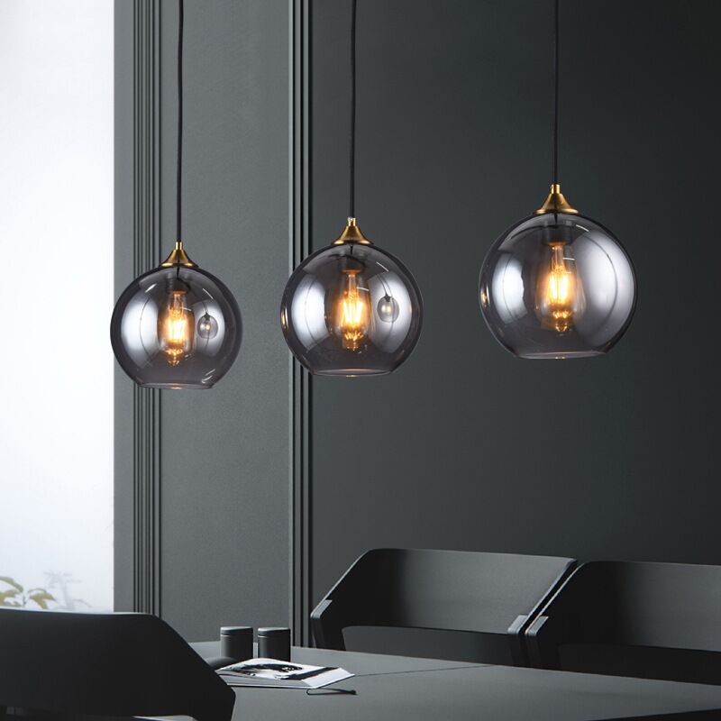 Modern Blown Glass Sphere Pendant Lights For Bedroom