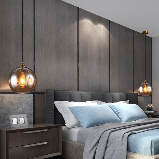 Suspensions contemporaines en verre soufflé pour chambres à coucher