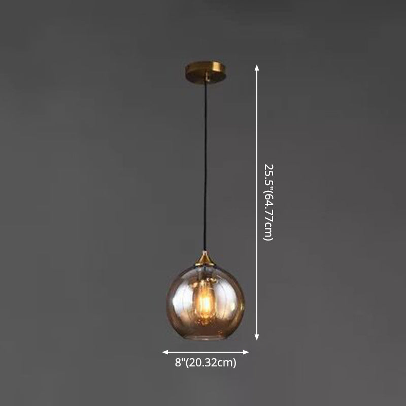 Modern Blown Glass Sphere Pendant Lights For Bedroom