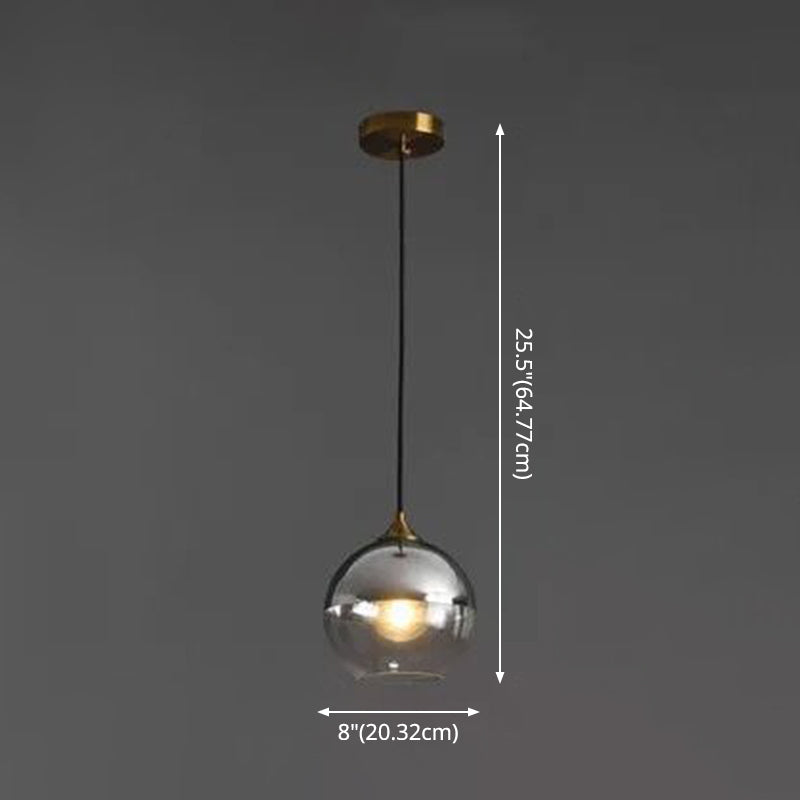 Modern Blown Glass Sphere Pendant Lights For Bedroom