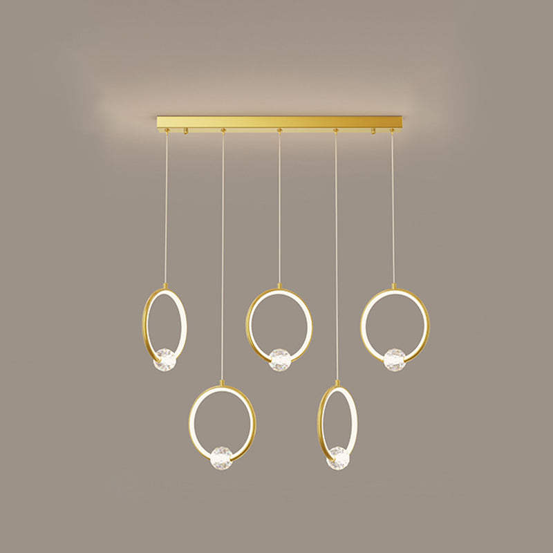 Modern Metal Led Ring Pendant Light - Stylish Indoor Lighting Fixture 5 / Gold