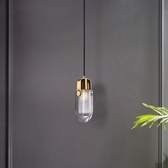 Plafonnier LED contemporain en cristal doré