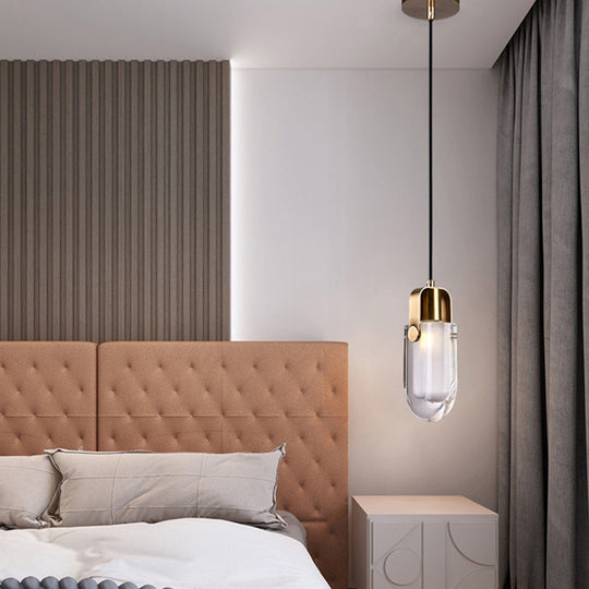 Plafonnier LED contemporain en cristal doré