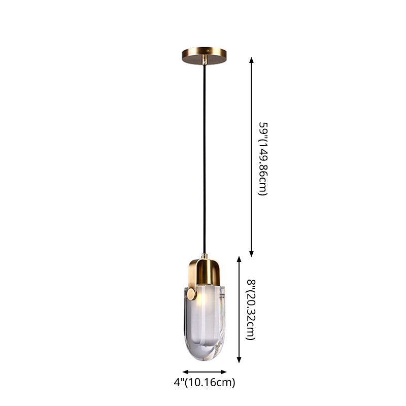 Plafonnier LED contemporain en cristal doré