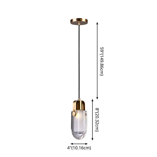 Plafonnier LED contemporain en cristal doré