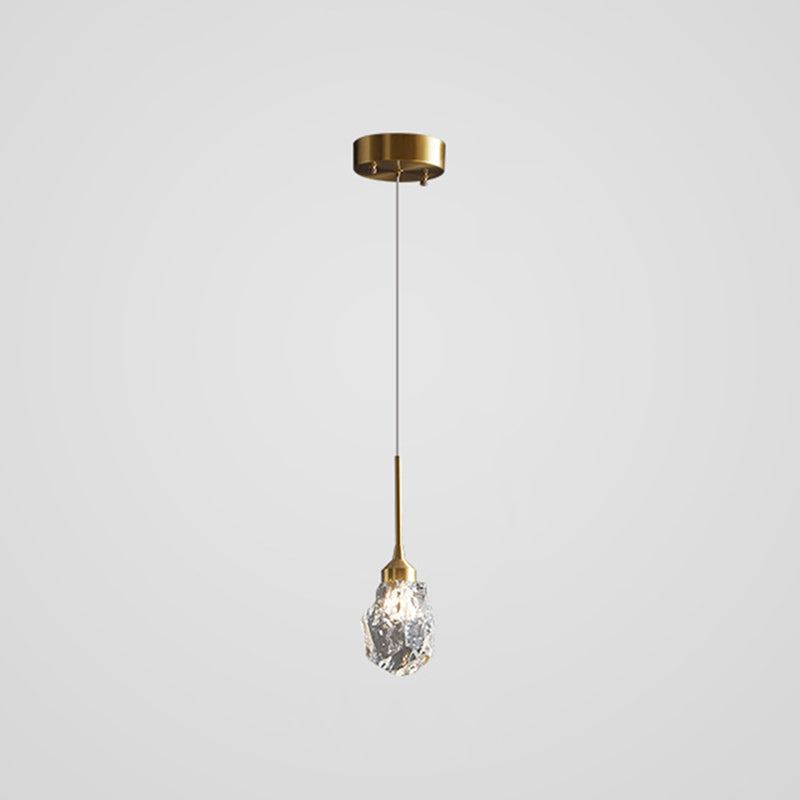 Modern Mini Crystal Pendant Light with Brass Finish for Living Room, Bar, and Coffee Shop Ceiling
