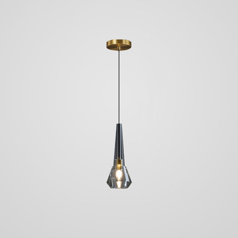 Modern Mini Crystal Pendant Light with Brass Finish for Living Room, Bar, and Coffee Shop Ceiling