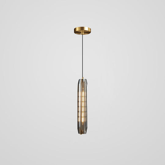 Modern Mini Crystal Pendant Light with Brass Finish for Living Room, Bar, and Coffee Shop Ceiling