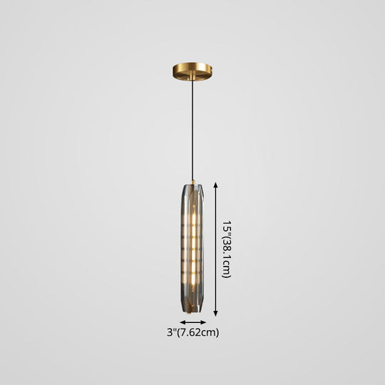 Modern Mini Crystal Pendant Light with Brass Finish for Living Room, Bar, and Coffee Shop Ceiling