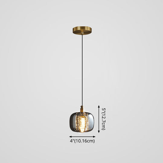 Modern Mini Crystal Pendant Light with Brass Finish for Living Room, Bar, and Coffee Shop Ceiling
