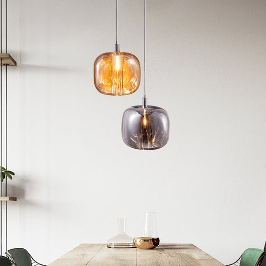 Postmodern Blown Glass Pendant Light With Led - Ideal For Commercial Stores