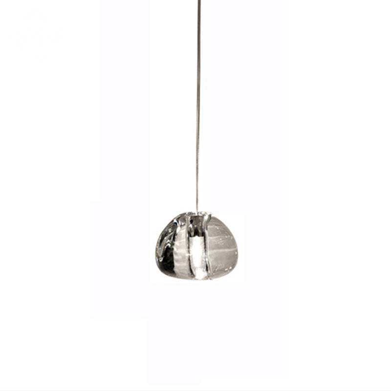 Bubble Glass Mini Pendant Light - Modern Nordic Design, LED Round Stair Hanging Lamp