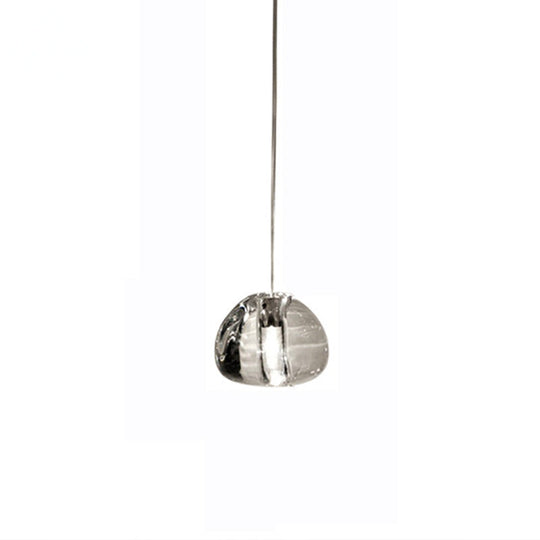 Bubble Glass Mini Pendant Light - Modern Nordic Design, LED Round Stair Hanging Lamp