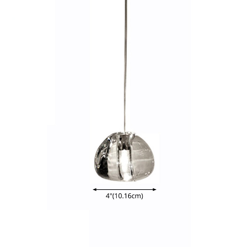 Bubble Glass Mini Pendant Light - Modern Nordic Design, LED Round Stair Hanging Lamp