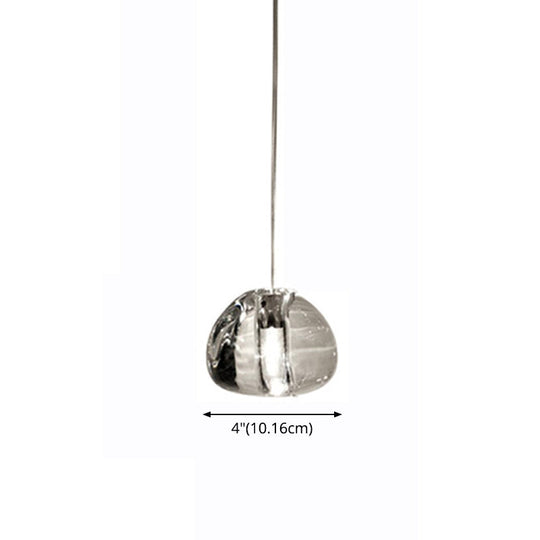 Bubble Glass Mini Pendant Light - Modern Nordic Design, LED Round Stair Hanging Lamp