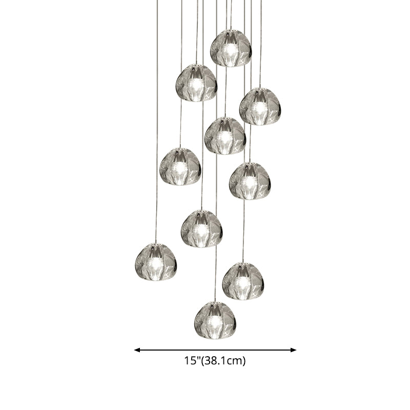 Bubble Glass Mini Pendant Light - Modern Nordic Design, LED Round Stair Hanging Lamp