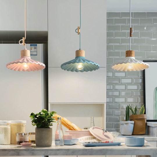 Modern Mini Colorful Pendant Light with Lovely Cement Saucer Shade for Bedroom