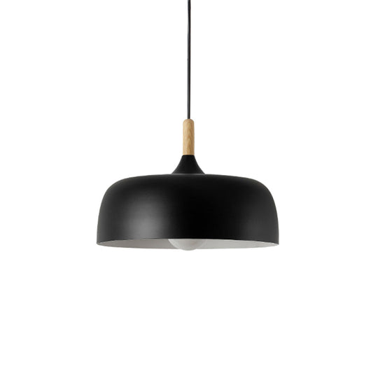 Modern LED Ceiling Pendant Light with Wood Lamp Socket - Macaron Color Option