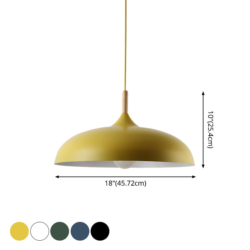 Modern Led Macaron Color Ceiling Pendant Light With Wood Lamp Socket