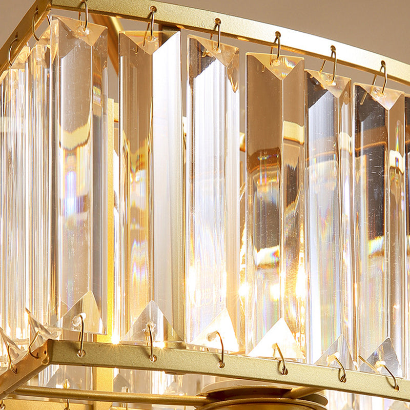 Modern Polished Brass Chandelier With Adjustable 15 Cord And Clear Crystal Pendant