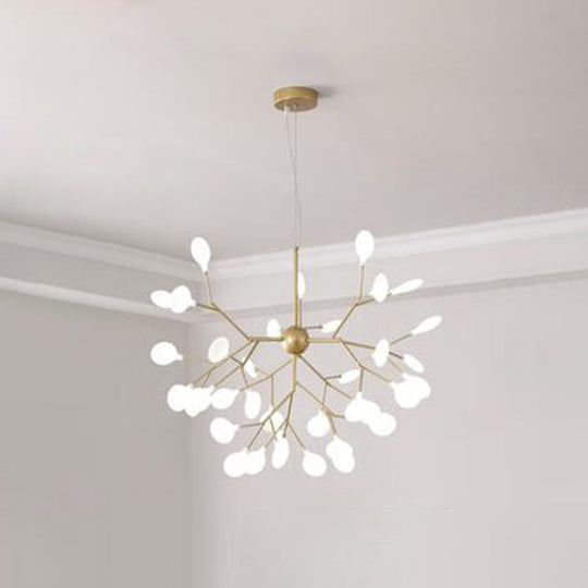 Firefly-inspired Chandelier with Frosted Acrylic Shade - Perfect for Modern Living Rooms