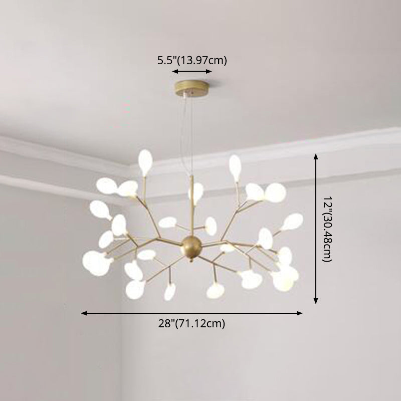 Firefly-inspired Chandelier with Frosted Acrylic Shade - Perfect for Modern Living Rooms