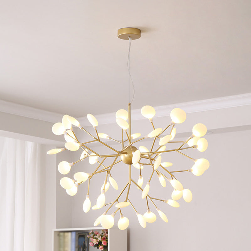 OcÃ©ane - Firefly Firefly Chandelier Pendant Light Modern Style Acrylic Living Room LED Hanging Light in Gold