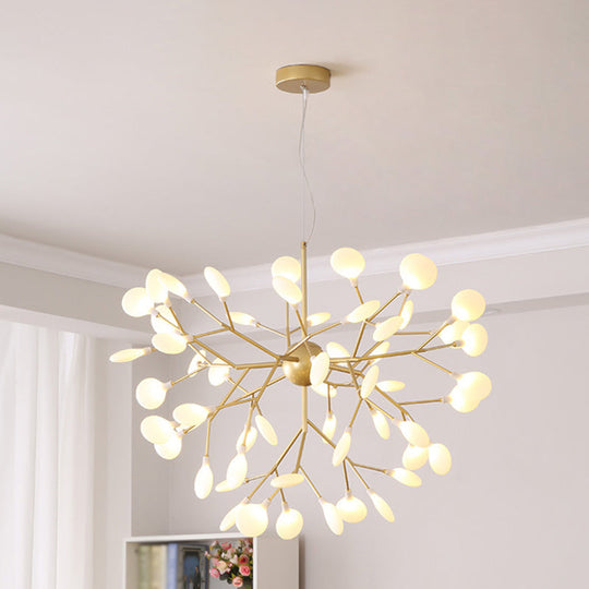 Océane - Firefly Chandelier Pendant Light Modern Style Acrylic Living Room Led Hanging In Gold 54 /
