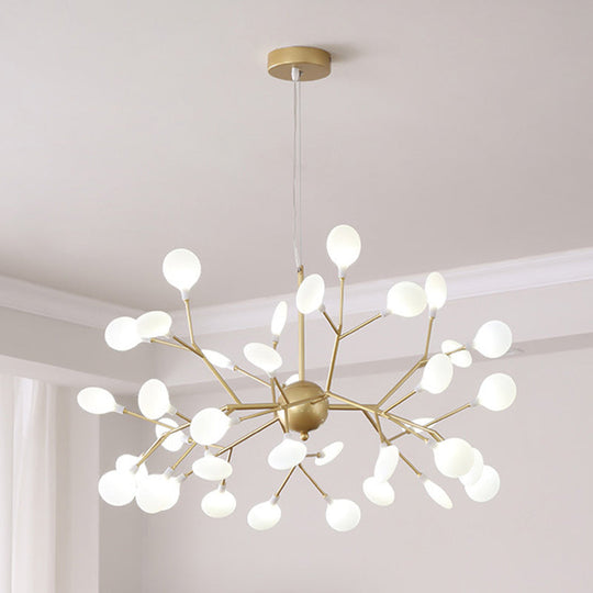 Océane - Firefly Chandelier Pendant Light Modern Style Acrylic Living Room Led Hanging In Gold 45 /