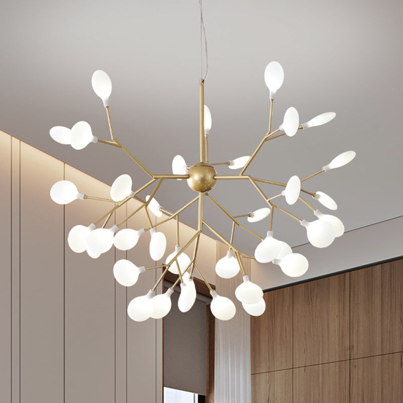 Océane - Firefly Chandelier Pendant Light Modern Style Acrylic Living Room Led Hanging In Gold
