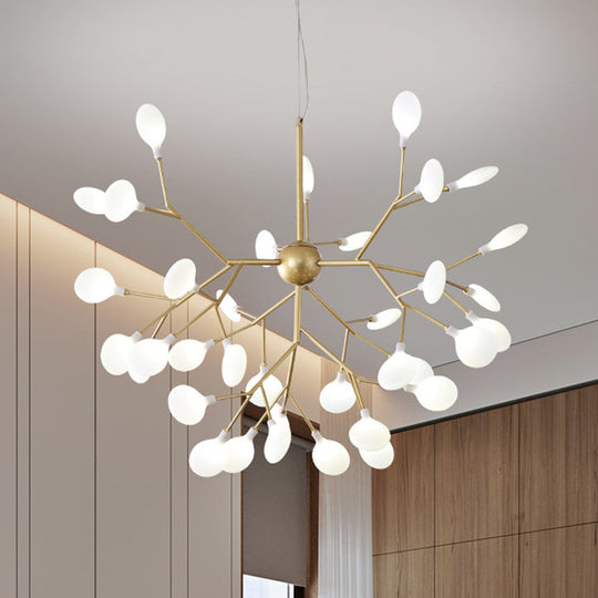 Océane - Firefly Chandelier Pendant Light Modern Style Acrylic Living Room Led Hanging In Gold