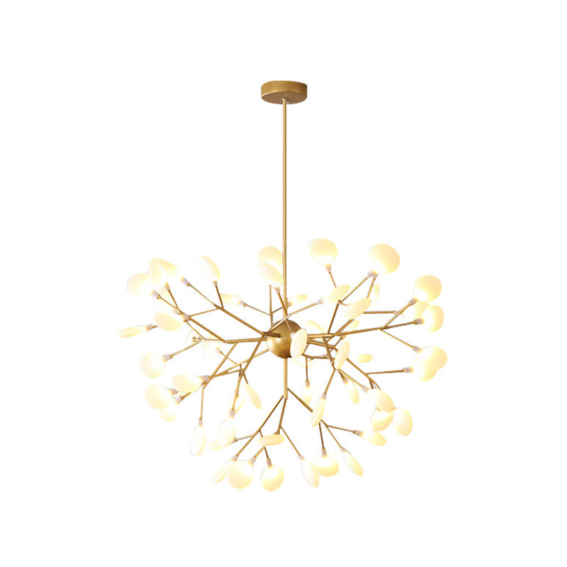 Océane - Firefly Chandelier Pendant Light Modern Style Acrylic Living Room Led Hanging In Gold