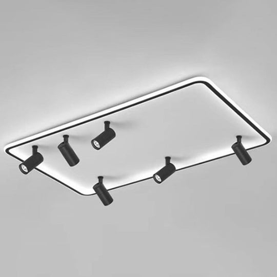Minimalistic Living Room Glow: LED Acrylic Rectangular Flush Mount Ceiling Spotlight